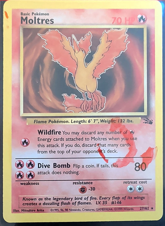 Moltres (27) Rare Fossil 27/62 MP