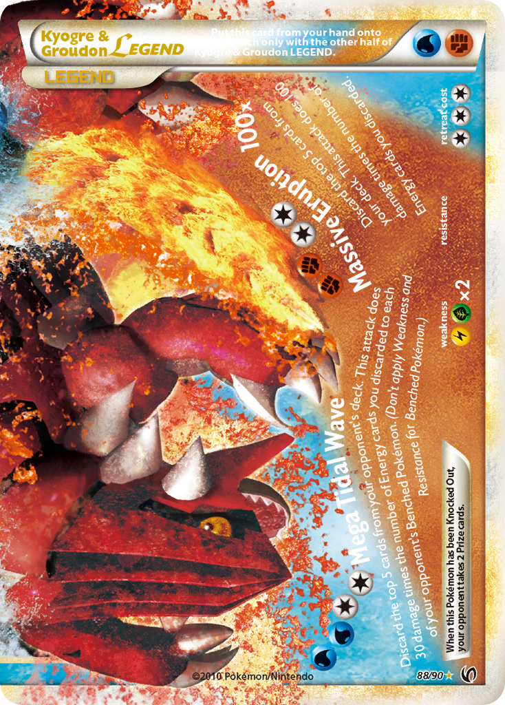 Kyogre & Groudon LEGEND (Bottom Half) 88/90 Pokémon Undaunted (2010) English card — catalogue reference