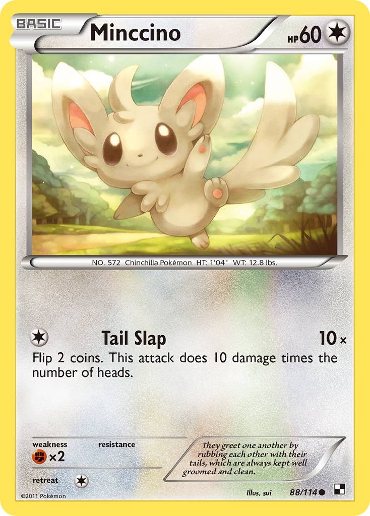 Minccino 88/114 Pokémon Black & White (2011) English card — catalogue reference