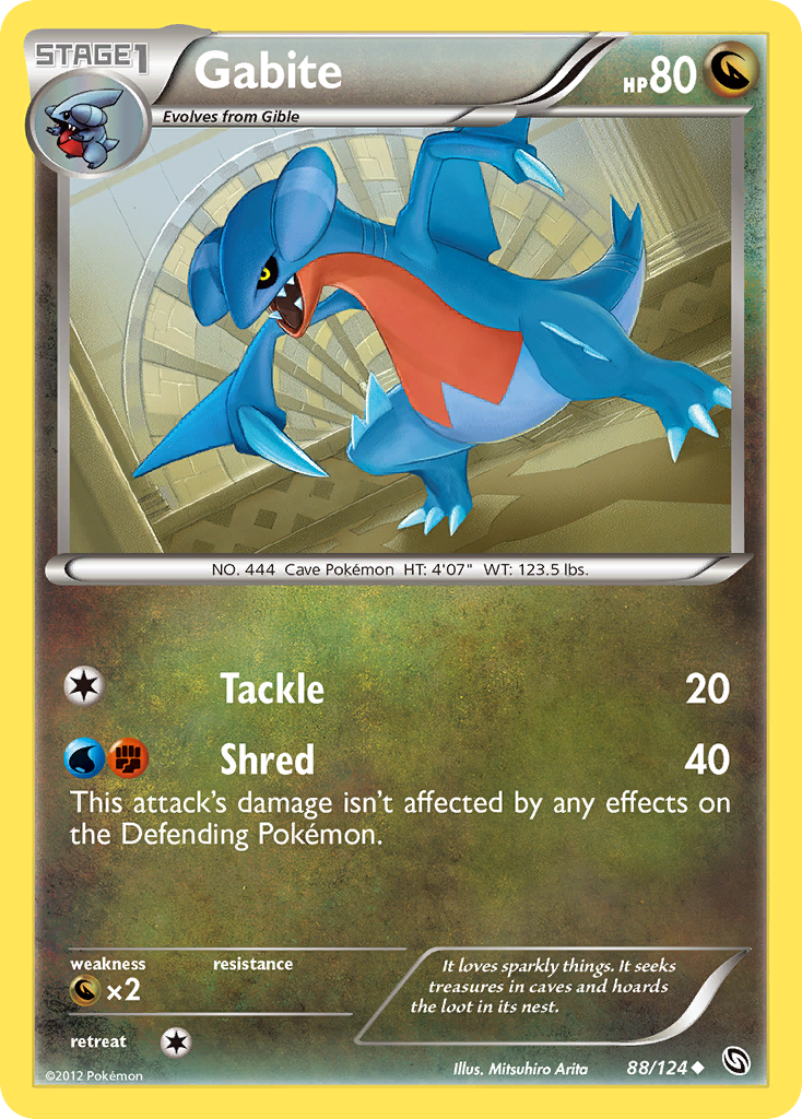 Gabite 88/124 Pokémon Dragons Exalted (2012) English card — catalogue reference