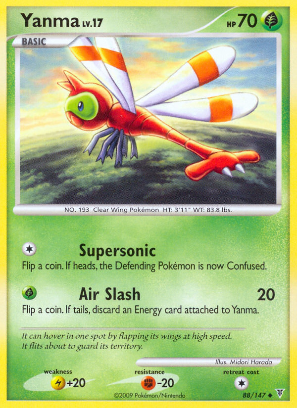 Yanma 88/147 Pokémon Supreme Victors (2009) English card — catalogue reference