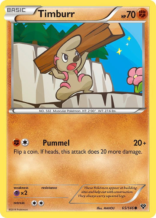 Timburr Common XY Base Set 65/146 MP (Back)