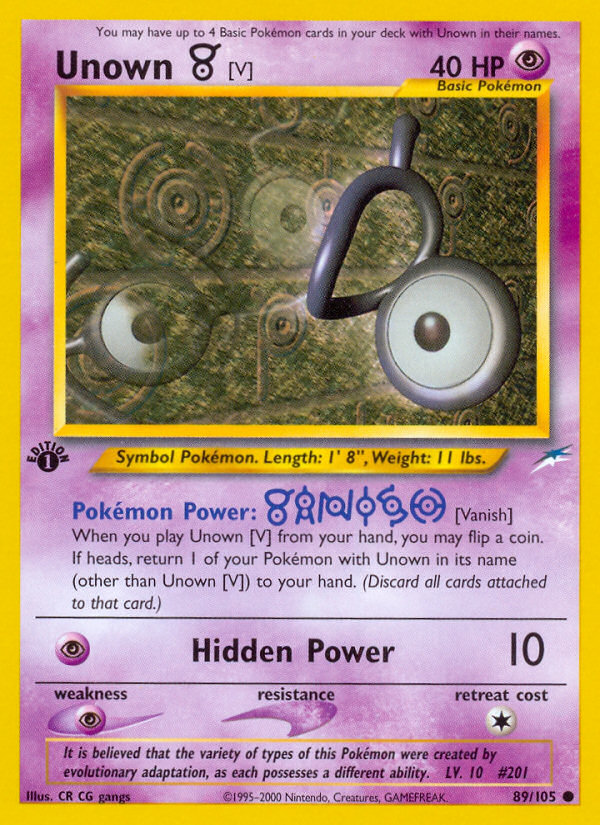 Unown [V] 89/105 — Pokémon Neo Destiny