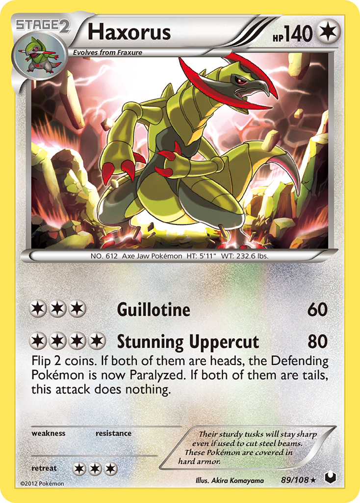 Haxorus 89/108 Pokémon Dark Explorers (2012) English card — catalogue reference