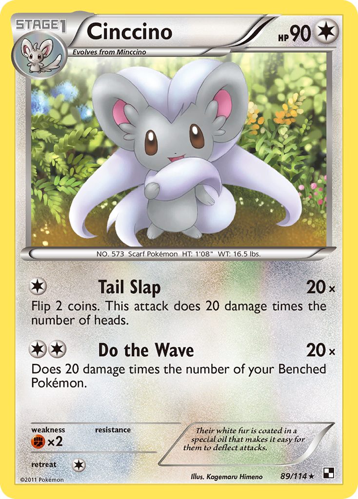 Cinccino 89/114 Pokémon Black & White (2011) English card — catalogue reference