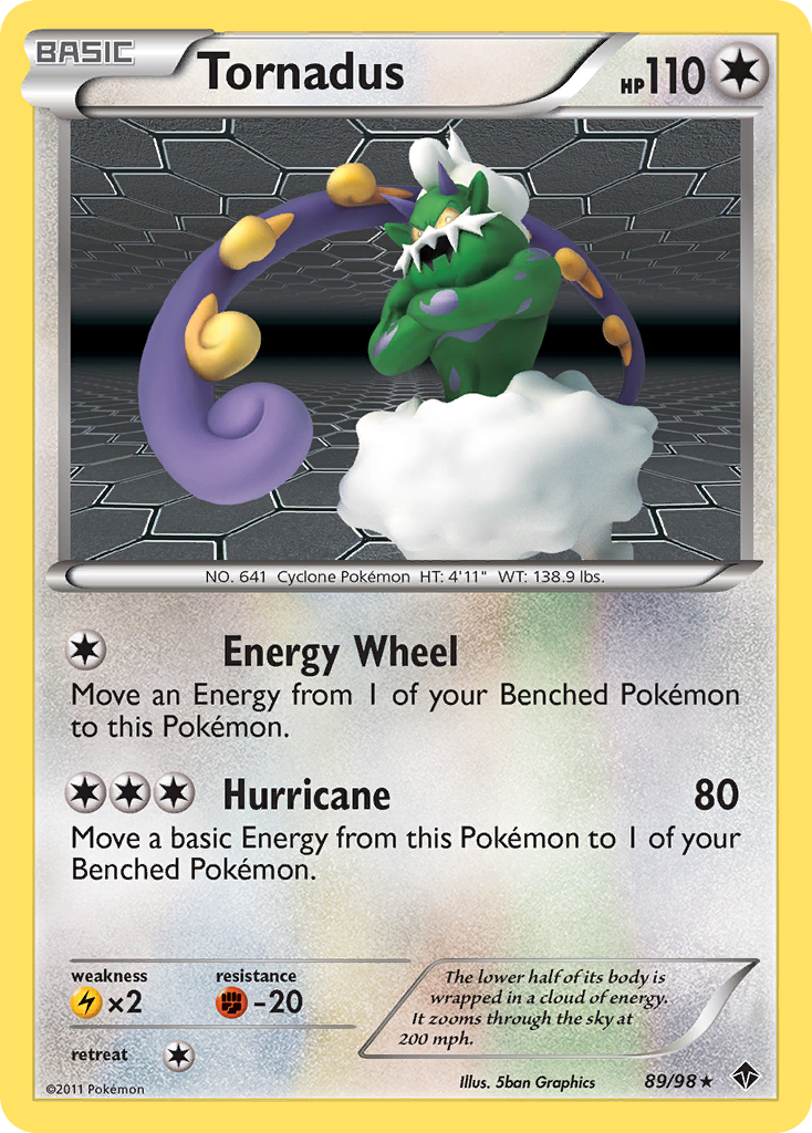 Tornadus 89/98 Pokémon Emerging Powers (2011) English card — catalogue reference