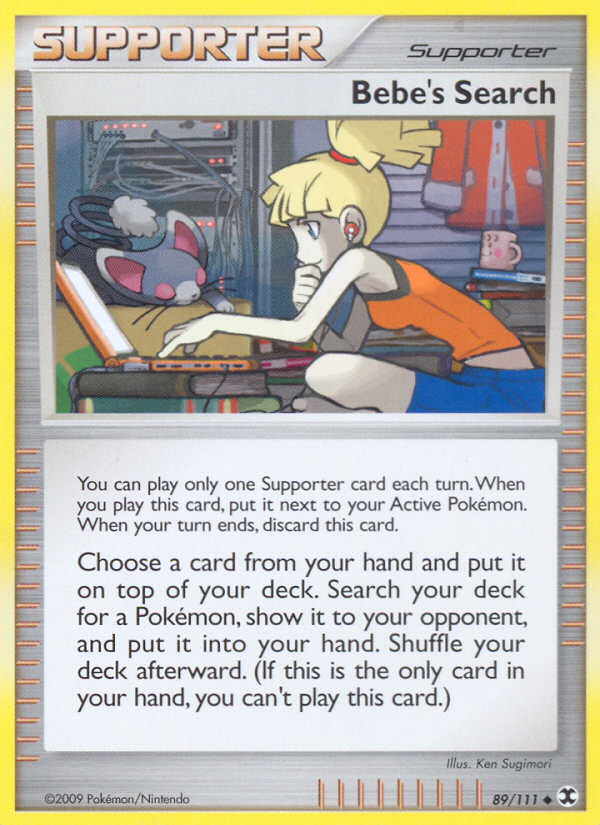 Bebe's Search 89/111 Pokémon Rising Rivals (2009) English card — catalogue reference
