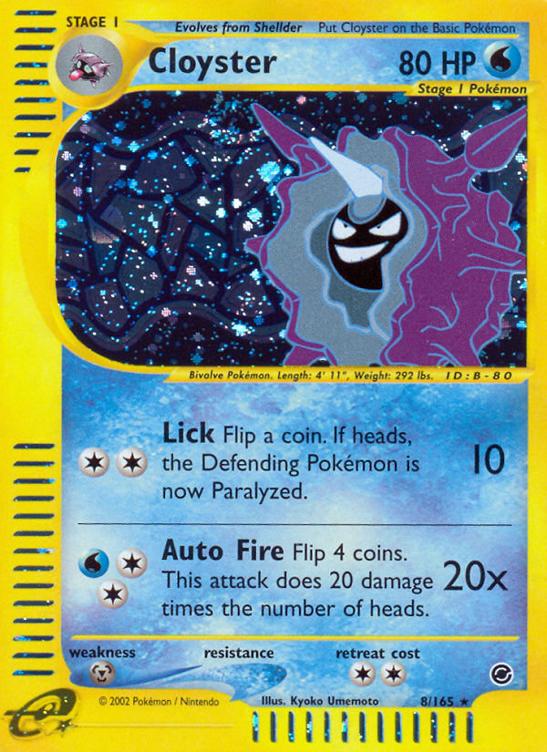 Cloyster 8/165 — Pokémon Expedition Base Set