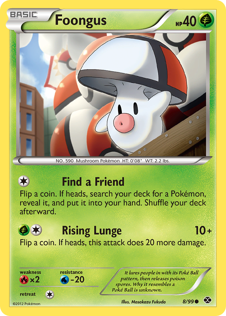 Foongus 8/99 Pokémon Next Destinies (2012) English card — catalogue reference