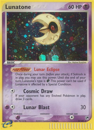 Lunatone 8/100 — Pokémon EX Sandstorm
