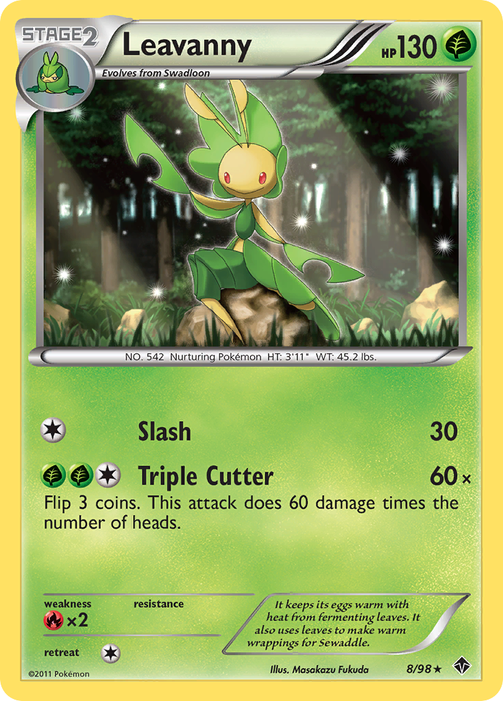 Leavanny 8/98 Pokémon Emerging Powers (2011) English card — catalogue reference