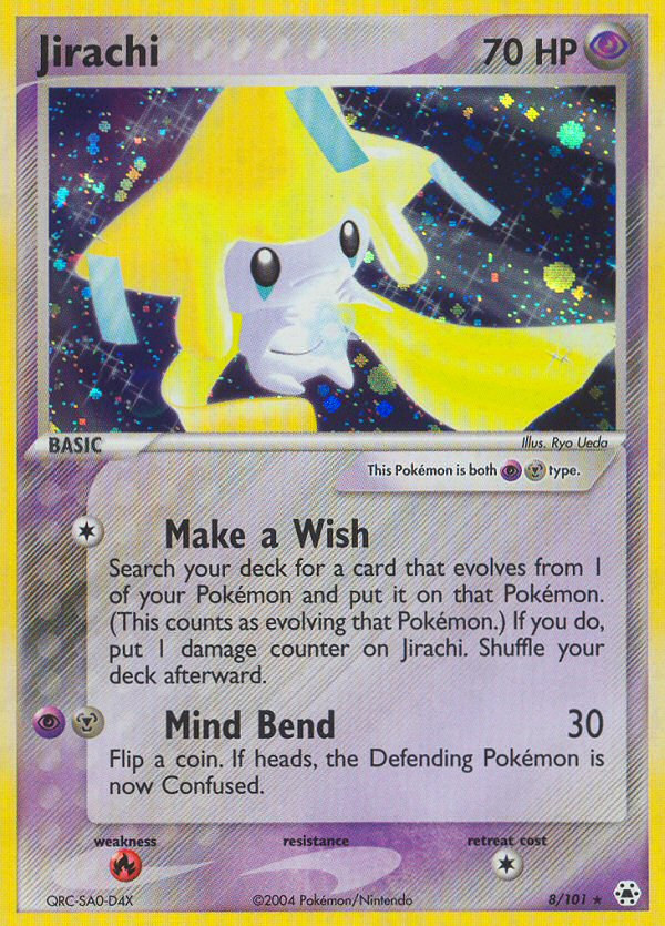 Jirachi 8/101 Pokémon EX Hidden Legends 2004 Holo Rare card