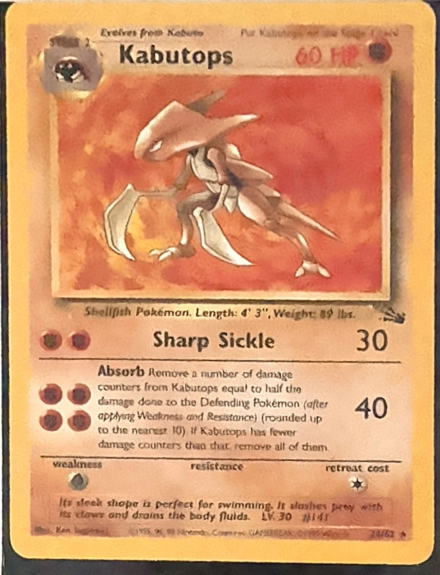 Kabutops (24) Rare Fossil 24/62 MP
