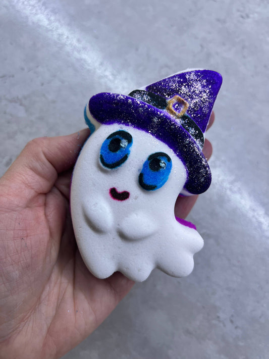Unique creations soap company - Cute ghost in purple hat bath bomb