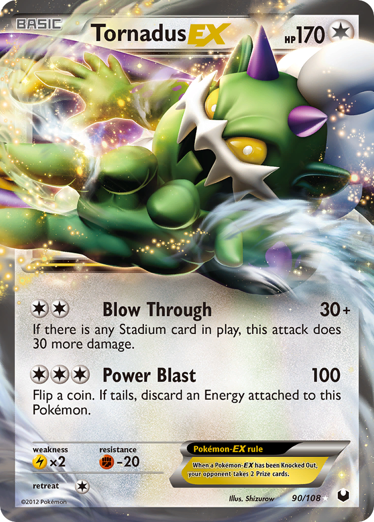 Tornadus-EX 90/108 Pokémon Dark Explorers (2012) English card — catalogue reference