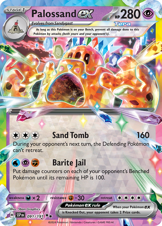 Pokemon Palossand ex Surging Sparks 091/191