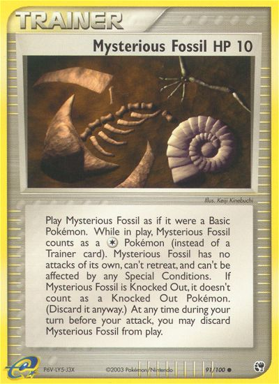 Mysterious Fossil 91/100 — Pokémon EX Sandstorm