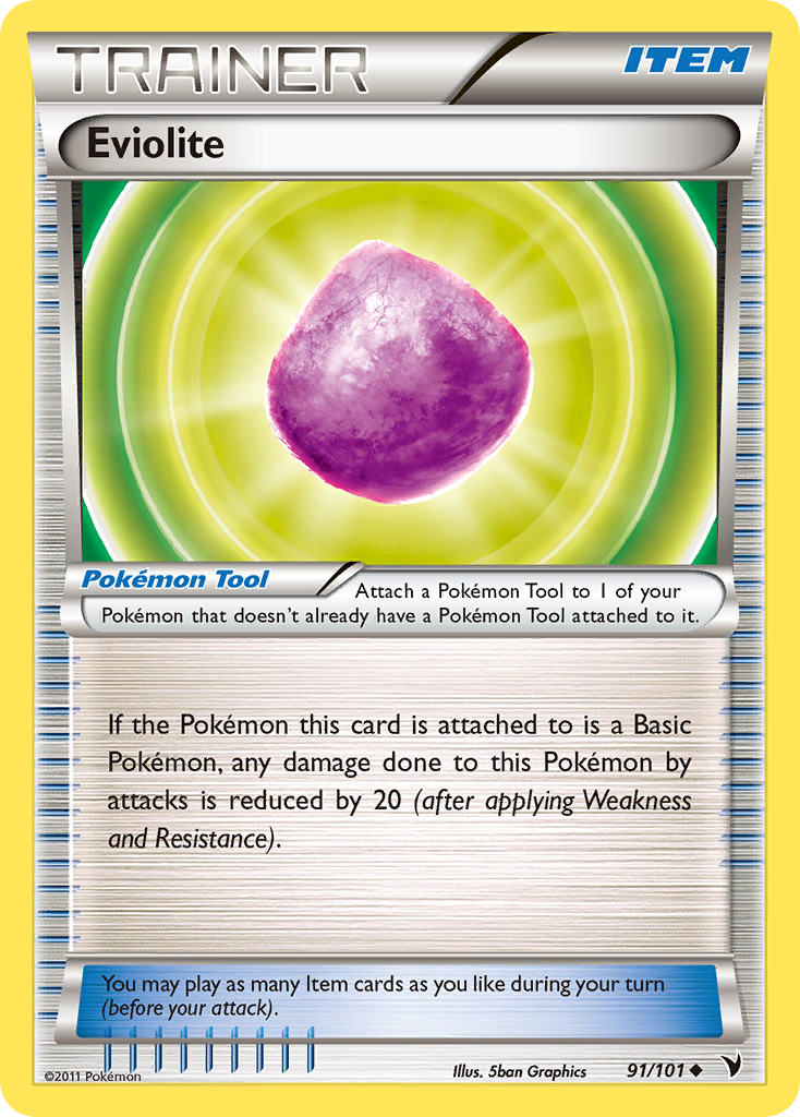 Eviolite 91/101 Pokémon Noble Victories (2011) English card — catalogue reference