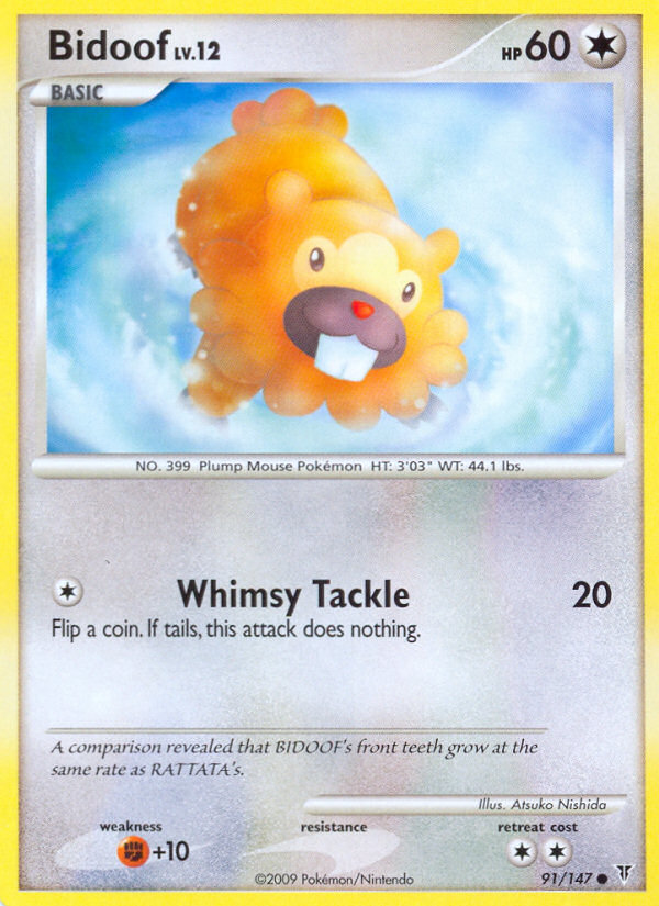 Bidoof 91/147 Pokémon Supreme Victors (2009) English card — catalogue reference