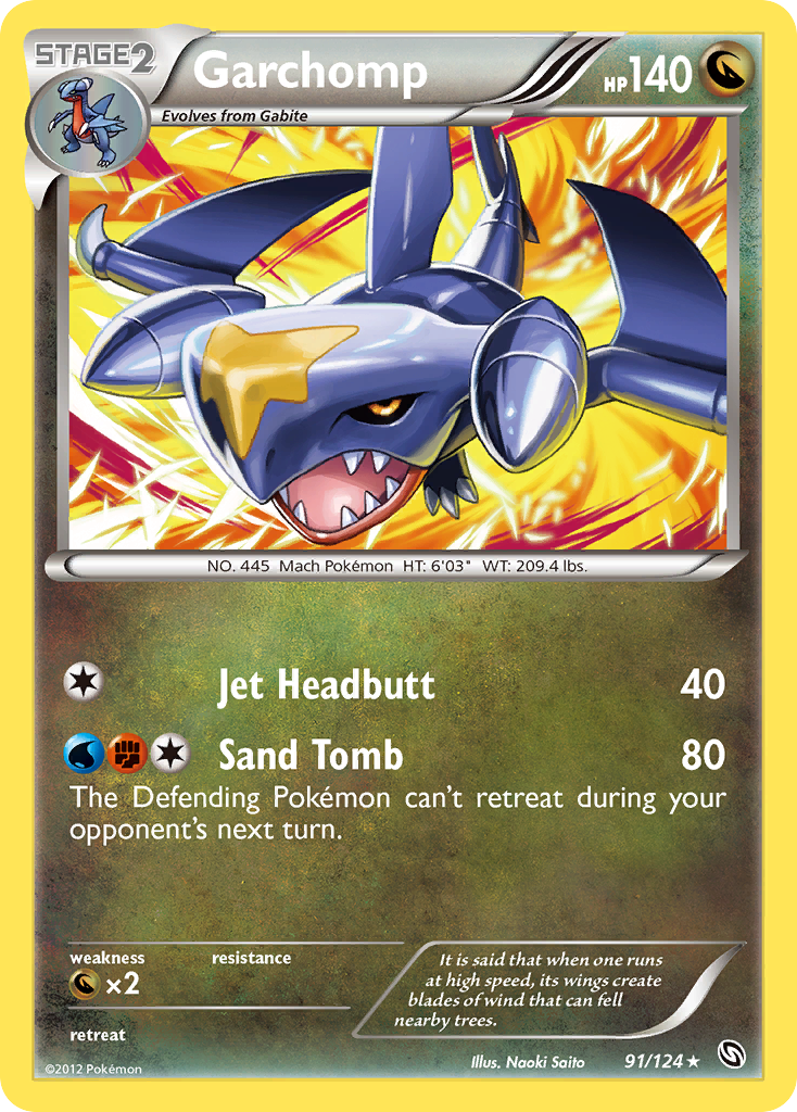 Garchomp 91/124 Pokémon Dragons Exalted (2012) English card — catalogue reference