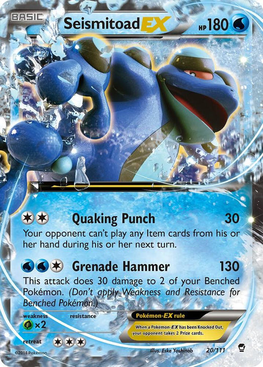 Seismitoad EX Ultra Rare XY - Furious Fists 20/111 MP (Back)
