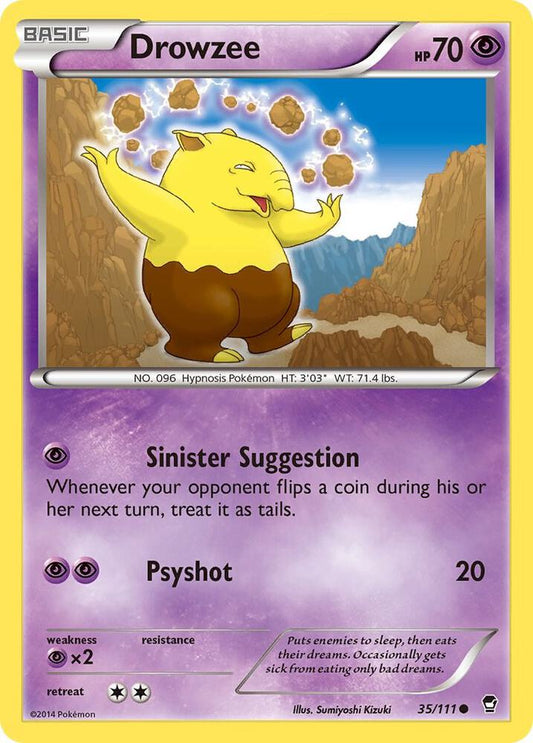 Drowzee Common XY - Furious Fists 35/111 MP (Back)