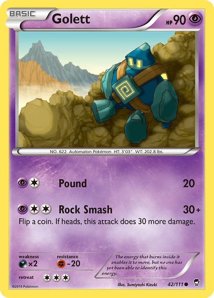 Golett Common XY - Furious Fists 42/111 MP (Back)