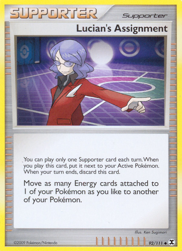 Lucian's Assignment 92/111 Pokémon Rising Rivals (2009) English card — catalogue reference