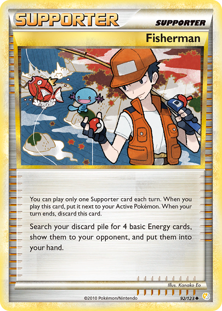 Fisherman 92/123 Pokémon HeartGold & SoulSilver (2010) English card — catalogue reference