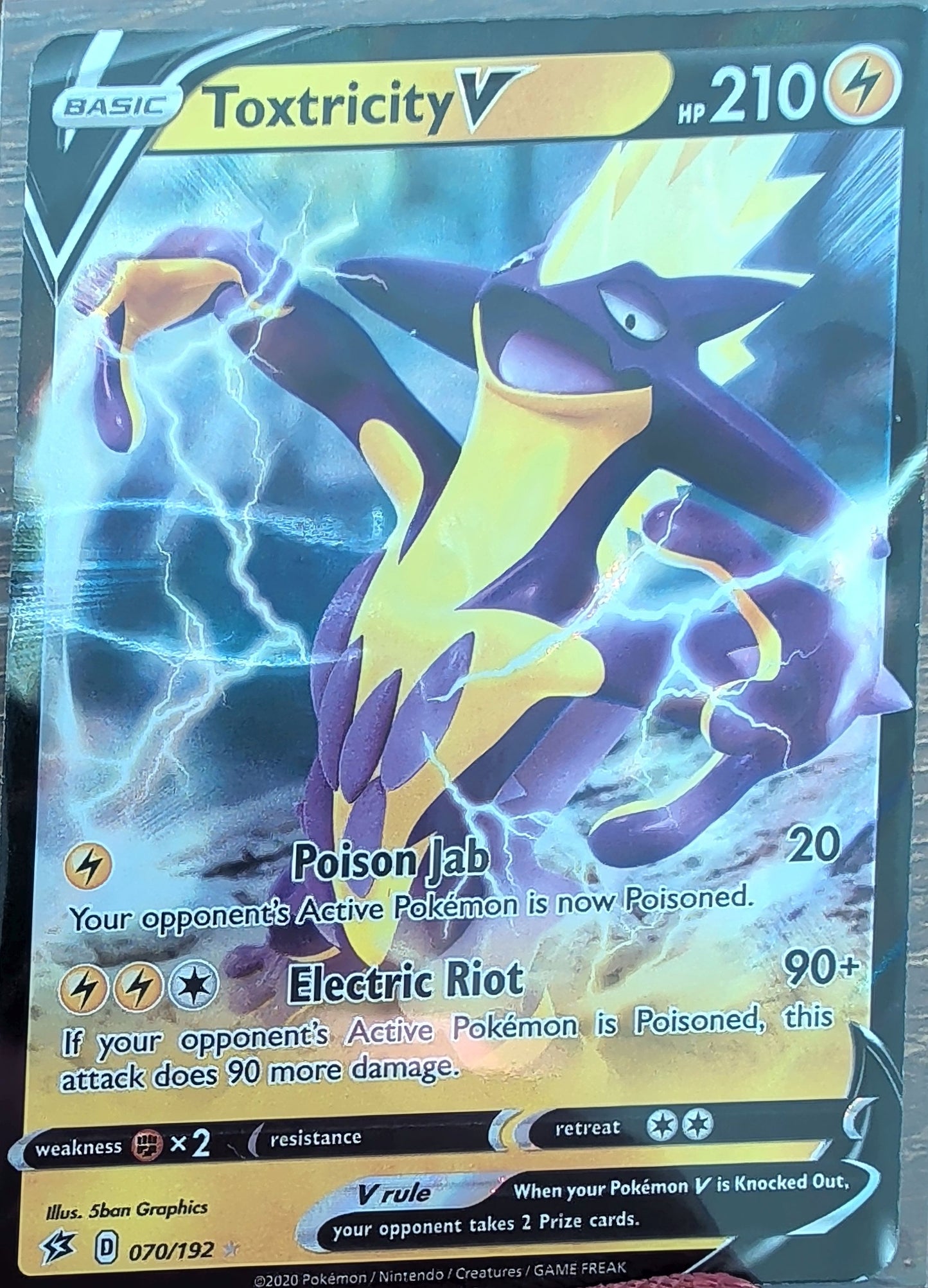 Toxtricity V Ultra Rare SWSH02: Rebel Clash 070/192 MP