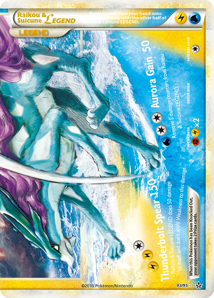 Raikou & Suicune LEGEND (Bottom Half) 93/95 Pokémon Unleashed (2010) English card — catalogue reference