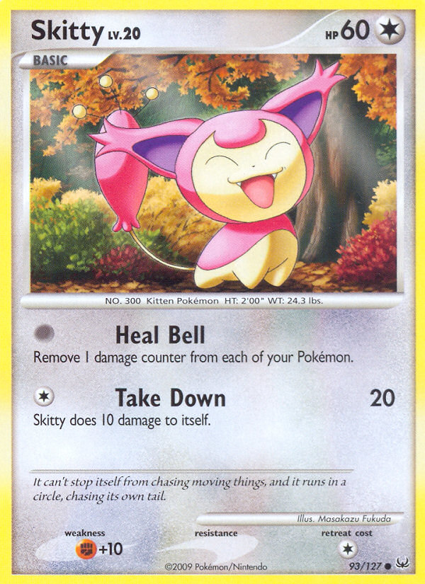 Skitty 93/127 Pokémon Platinum (2009) English card — catalogue reference
