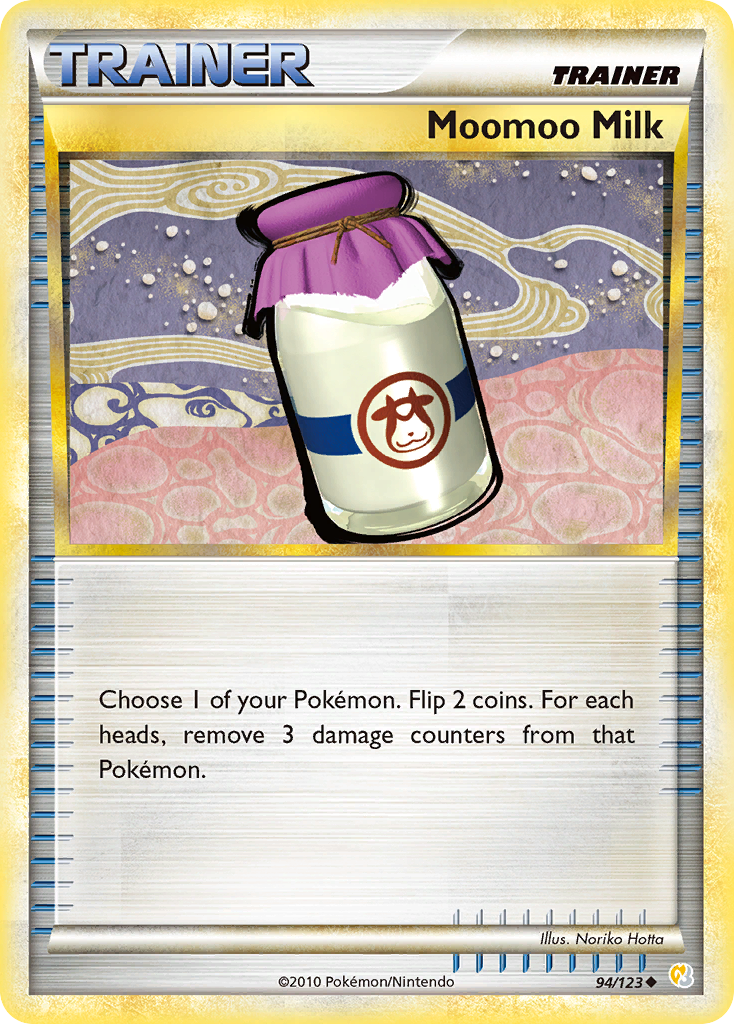 Moomoo Milk 94/123 Pokémon HeartGold & SoulSilver (2010) English card — catalogue reference