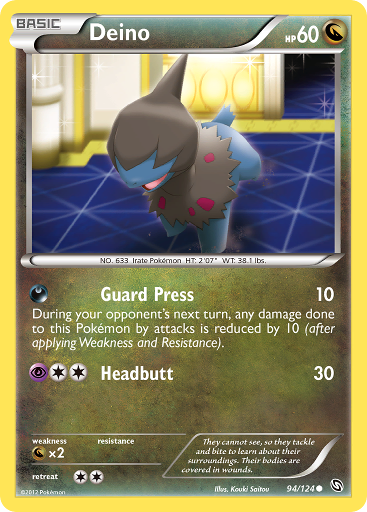 Deino 94/124 Pokémon Dragons Exalted (2012) English card — catalogue reference