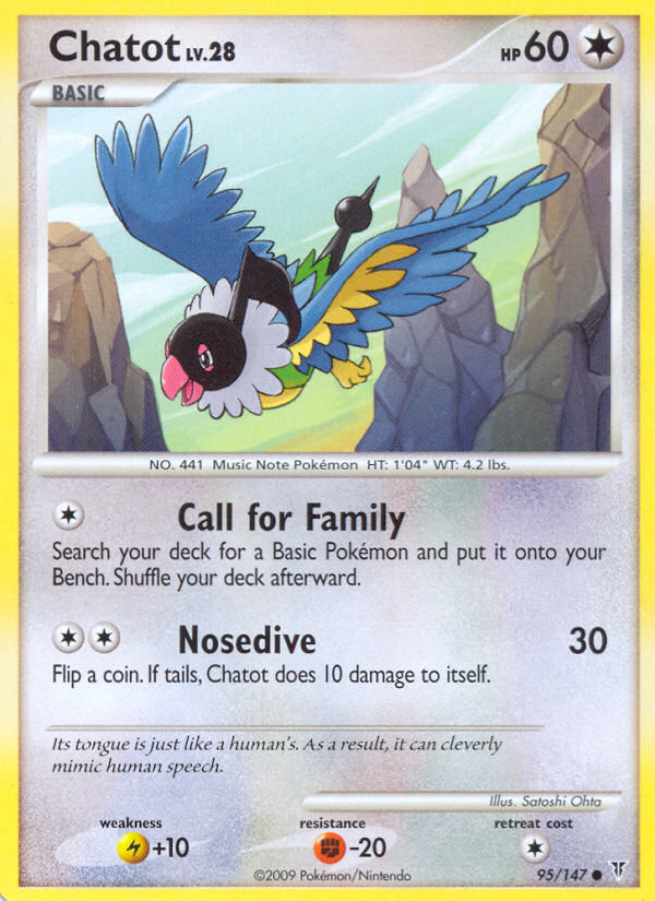 Chatot 95/147 Pokémon Supreme Victors (2009) English card — catalogue reference