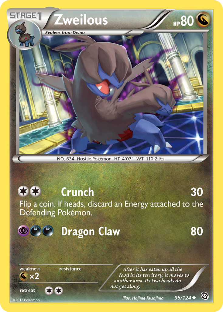 Zweilous 95/124 Pokémon Dragons Exalted (2012) English card — catalogue reference