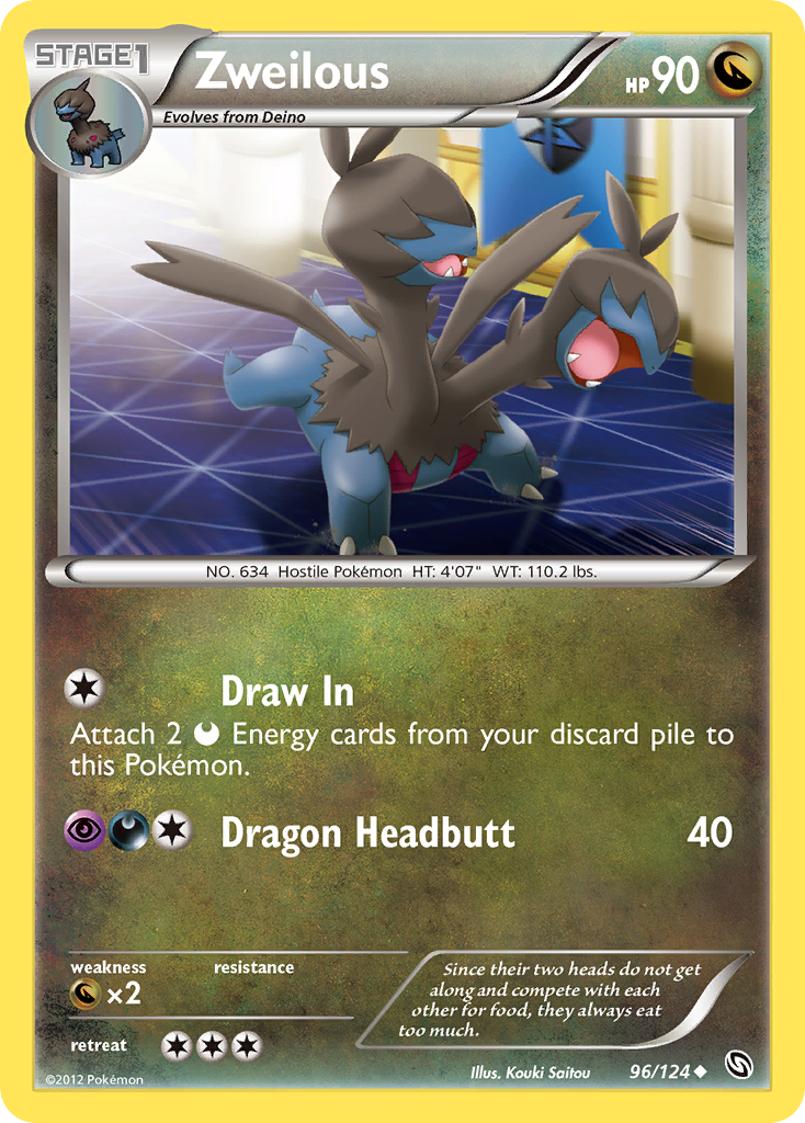 Zweilous 96/124 Pokémon Dragons Exalted (2012) English card — catalogue reference