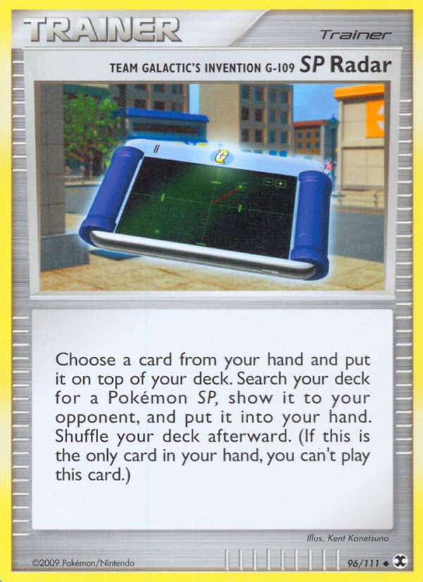 Team Galactic's Invention G-109 SP Radar 96/111 Pokémon Rising Rivals (2009) English card — catalogue reference
