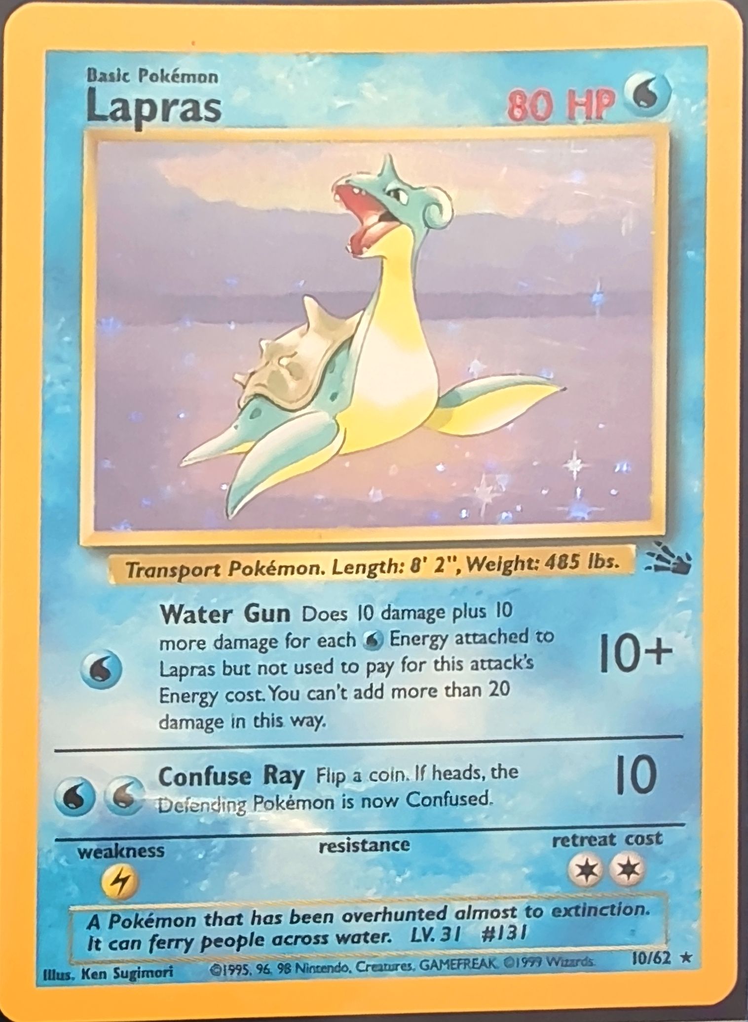 Lapras (10) Holo Rare Fossil 10/62 MP
