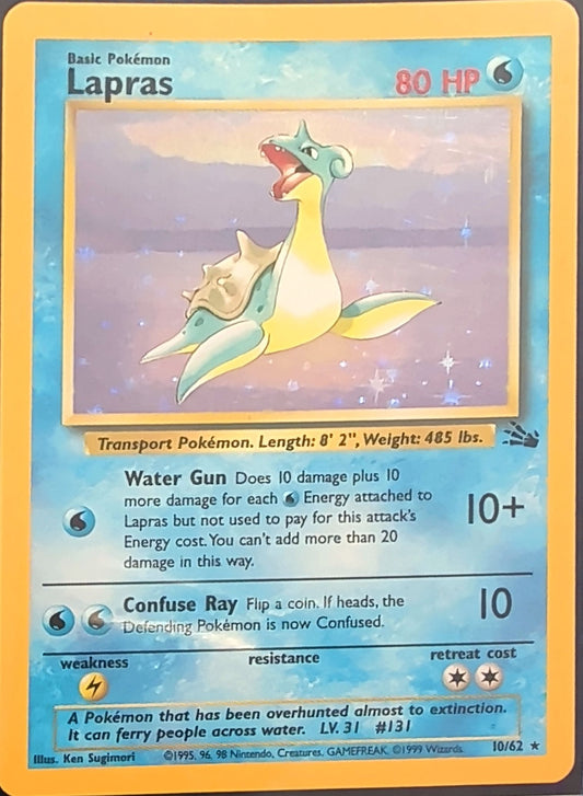 Lapras (10) Holo Rare Fossil 10/62 MP