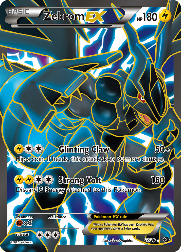 Zekrom-EX 97/99 Pokémon Next Destinies (2012) English card — catalogue reference