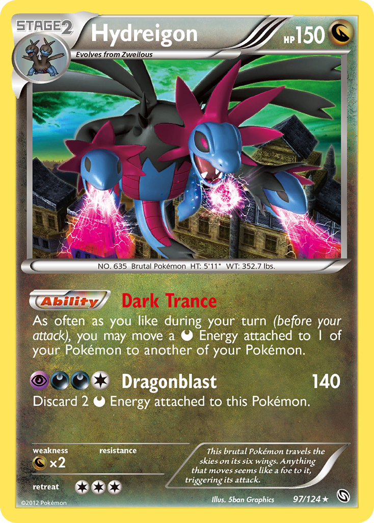 Hydreigon 97/124 Pokémon Dragons Exalted (2012) English card — catalogue reference