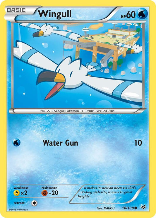 Wingull Common XY - Roaring Skies 18/108 MP (Back)