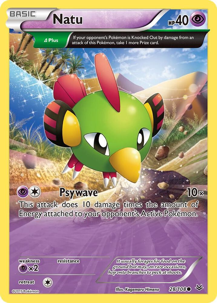 Natu (28 Delta) Common XY - Roaring Skies 28/108 NM (Back)