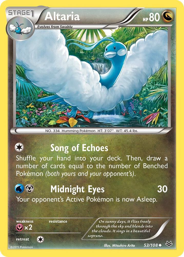Altaria (53) Uncommon XY - Roaring Skies 53/108 MP (Back)