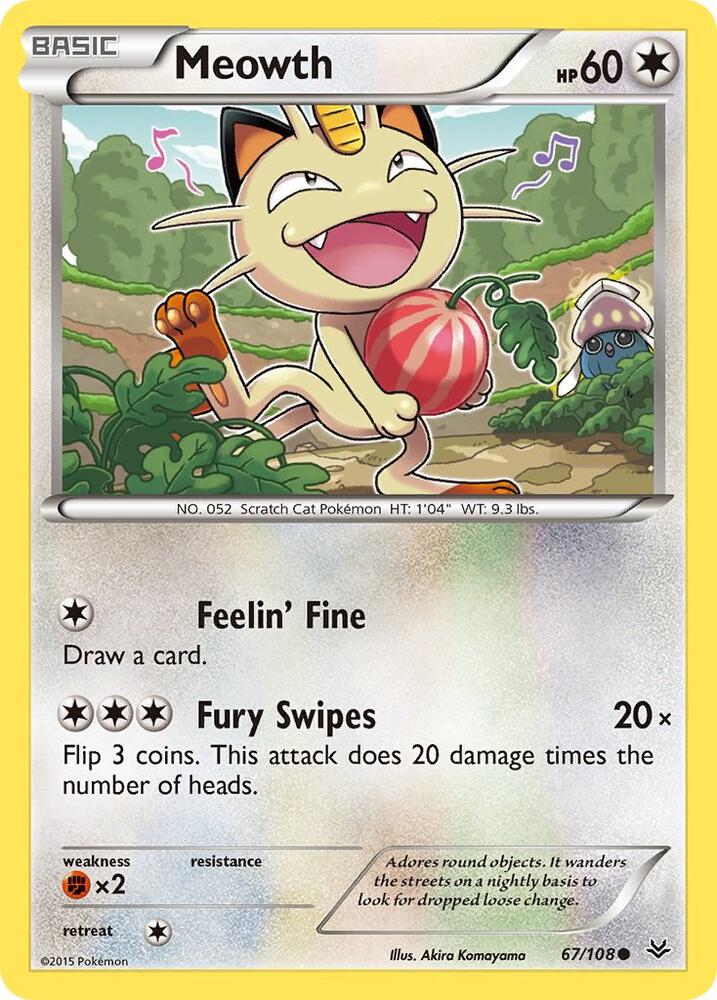Meowth Common XY - Roaring Skies 67/108 MP (Back)