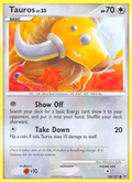 Tauros 98/127 Pokémon Platinum (2009) English card — catalogue reference