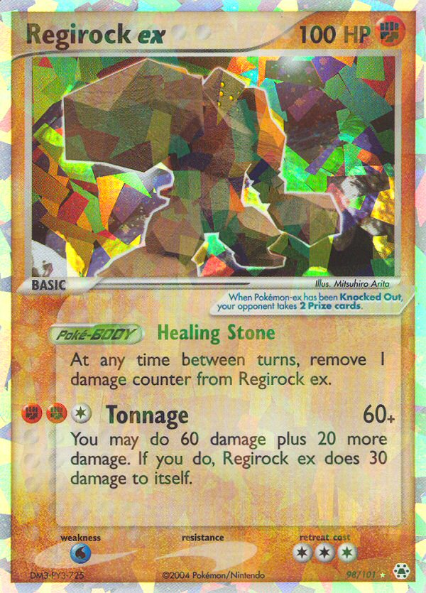 Regirock ex 98/101 Pokémon EX Hidden Legends 2004