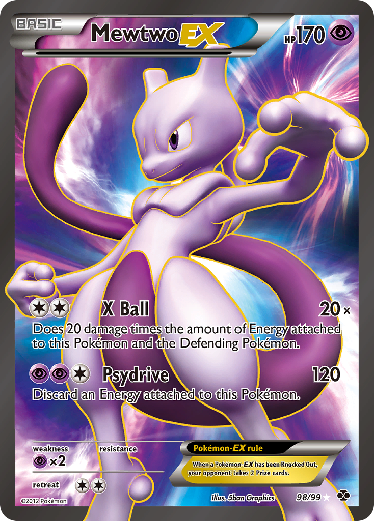 Mewtwo-EX 98/99 Pokémon Next Destinies (2012) English card — catalogue reference