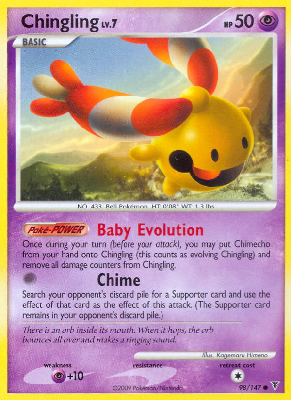 Chingling 98/147 Pokémon Supreme Victors (2009) English card — catalogue reference